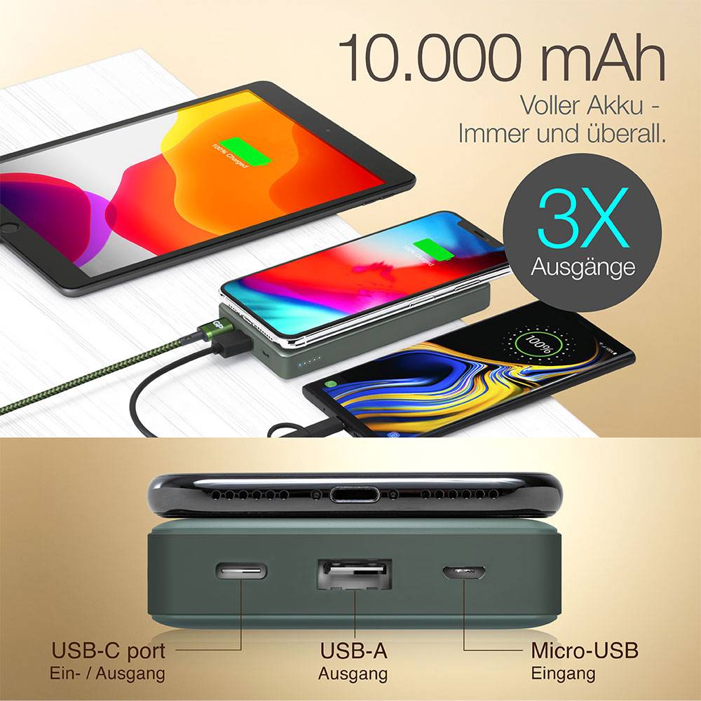 GP 165Q10AGREY powerbank (rezervna baterija) 10000 mAh LiPo crna-9