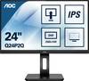 AOC Q24P2Q LCD zaslon Energetska učinkovitost 2021 E (A - G) 60.5 cm (23.8 palac) 2560 x 1440 piksel 16:9 4 ms utičnica za slušalice, audio Line-in IPS LED