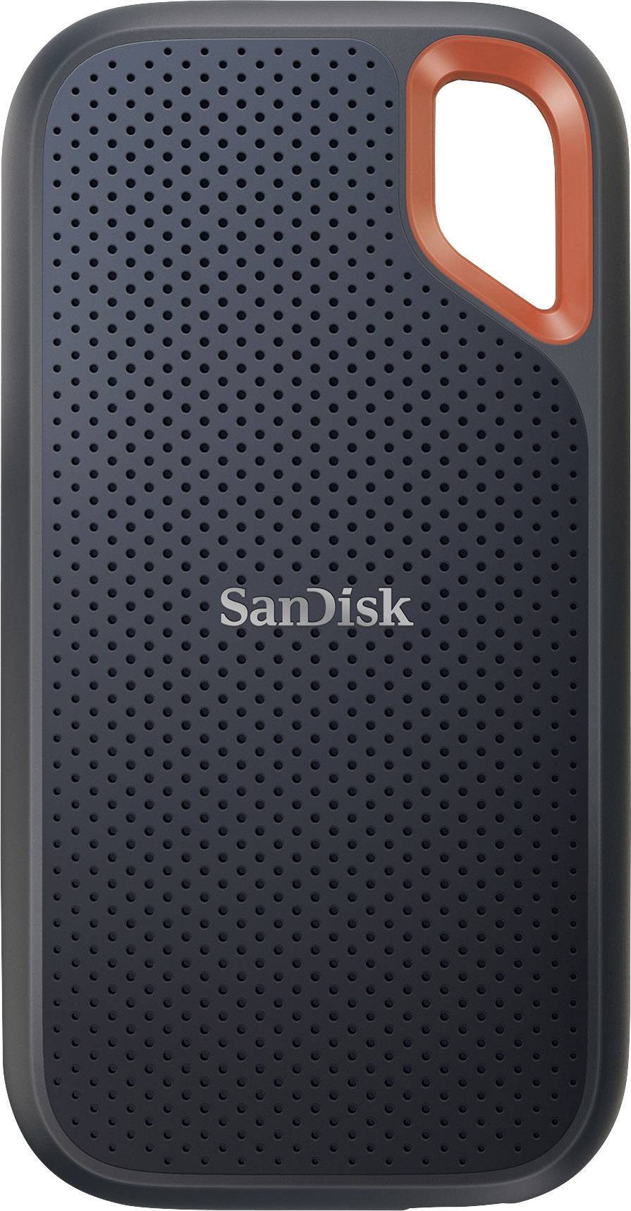 Vanjski tvrdi disk SanDisk u crnoj boji s crvenim akcentom u kutu.