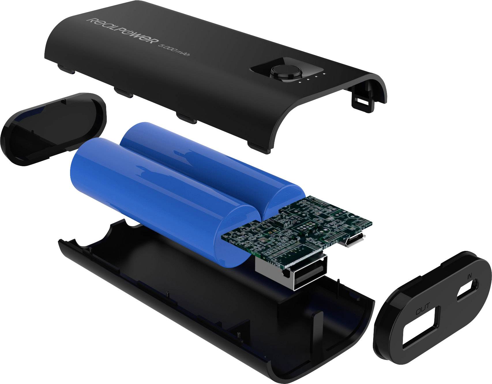 RealPower PB-5000 powerbank (rezervna baterija) 5000 mAh Li-Ion crna-3