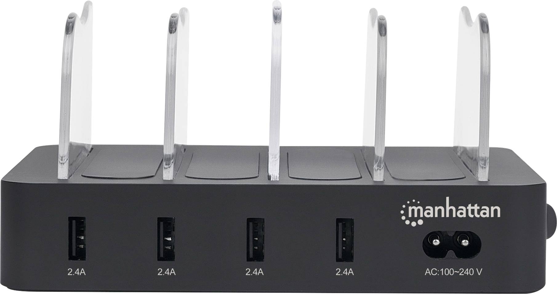 Manhattan 102261 USB stanica za punjenje 34 W USB 3.2 gen. 1 utičnica A (USB 3.0) crna, prozirna utičnica-3