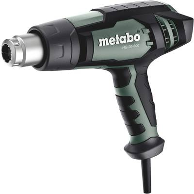 Crna i zelena vruća ljepilica marke Metabo, model HG 20-600, s ergonomskom ručkom i mrežnim kabelom.
