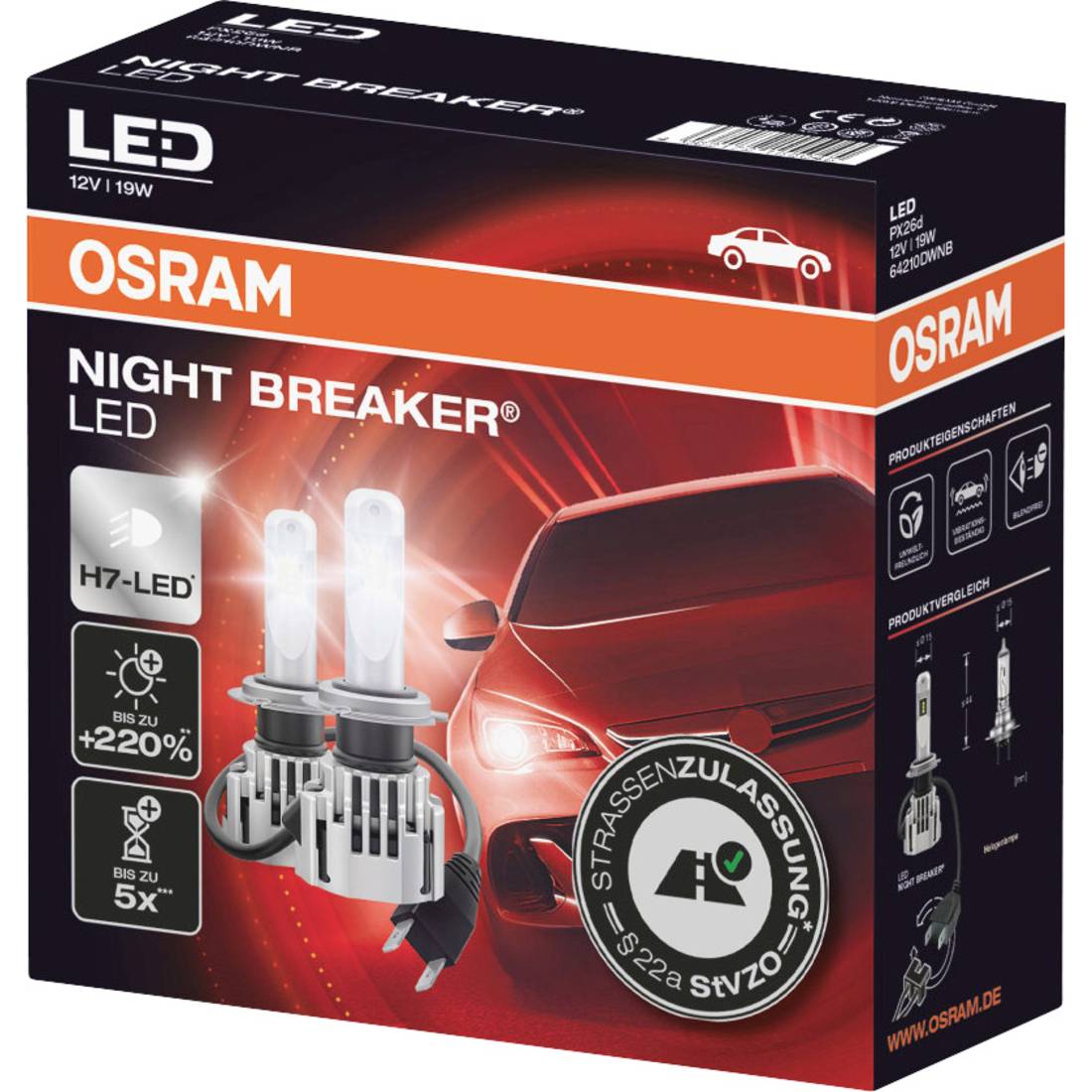 OSRAM 64210DWNB led žarulje Night Breaker® LED H7 19 W 12 V - AC group -  webshop