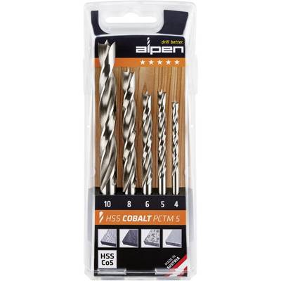 Set svrdala u plastičnoj ambalaži, šest HSS-kobalt svrdala, različitih veličina, pogodan za obradu metala. Proizvođač: Alpen.