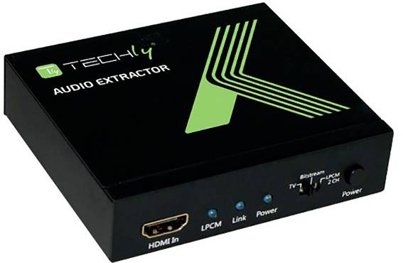 TECHly AV pretvarač IDATA-HDMI-EA4K [HDMI, Toslink, utičnica - HDMI] 3840 x 2160 Pixel, 1920 x 1080 Pixel, 1280 x 720 Pixel, 704 x 576 Pixel, 640 x 480 Pixel
