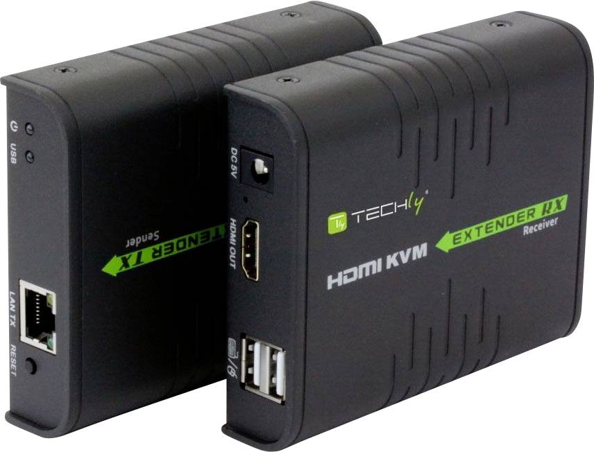 TECHly IDATA-HDMI-KVM2 HDMI™, RJ45, USB 2.0 proširenje (produžetak) putem mrežnog kabela RJ45 120 m-0