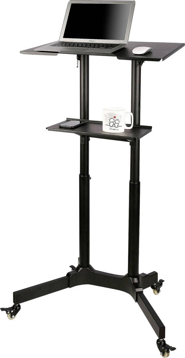 <br>  TECHly<br>  ICA-TB-TPM-1BK<br>  <br>  kolica za TV<br>  1 Zaslon(i)<br>  <br>  crna<br>  podesiv po visini, polica za prijenosno računalo, mogučnost savijana<br>