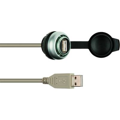 USB kabel i okrugla poklopica; kabel ima USB-A utikač, drugi priključak ima zaštitni poklopac.
