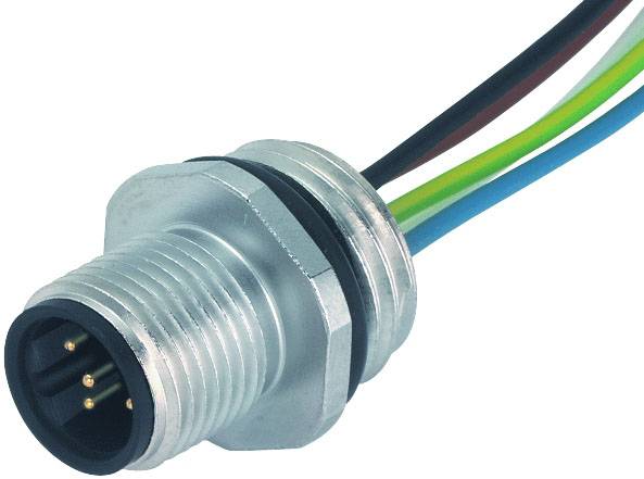 Električni priključak s pet žica u različitim bojama, uključujući crnu, crvenu, zelenu, plavu i žutu, prikazuje električne priključke.
