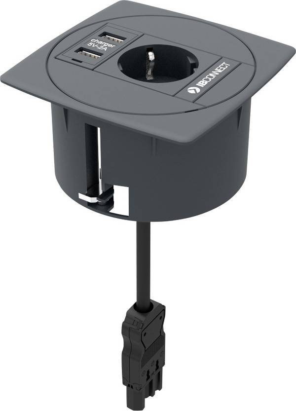 IB Connect 46102003/3 1 komad ugradbena utičnica  s USB izlazom za punjenje  siva