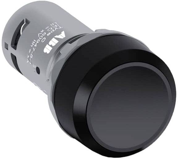 Okrugli crni tipkač sa srebrnim kućištem, tipičan element u električnim sklopovima za upravljanje uređajima.