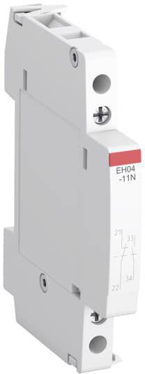 Uski, bijeli električni preklopni uređaj s natpisom 'EH04-11N' na prednjoj strani. Pogodan za montažu na DIN šinu.