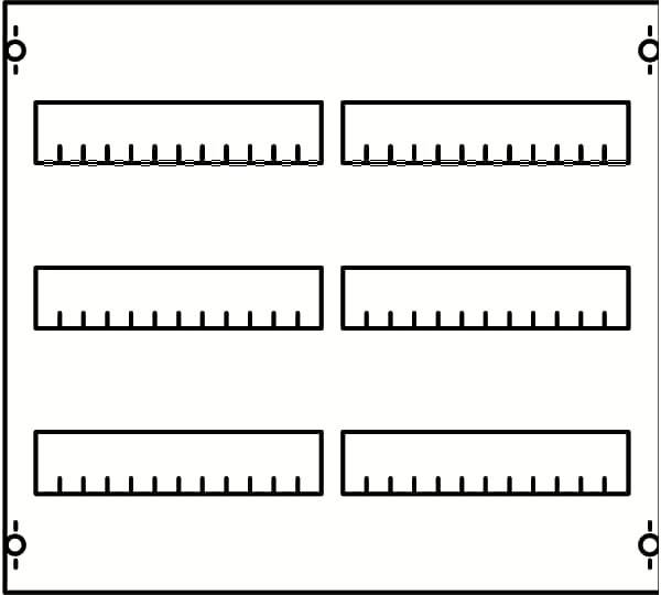 Striebel & John 2CPX037581R9999 2V00A serieinbouwmodule serieafstand 125 mm, 3RE/BH00, 2FB Draagframemodule voor inbouwapparaatuur Aantal rijen 3 1 stuk(s)