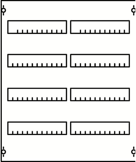 Striebel & John 2CPX037592R9999 2V0A serieinbouwmodule serieafstand 125 mm, 4RE/BH0, 2FB Draagframemodule voor inbouwapparaatuur Aantal rijen 4 1 stuk(s)