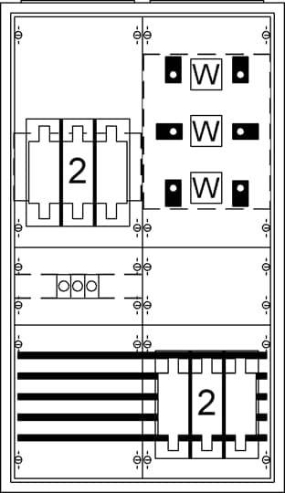 Striebel & John 2CPX032402R9999 KS402SB Distributiekast Opbouw (op muur) Aantal groepen: 0 Aantal rijen: 2 Inhoud: 1 stuk(s)