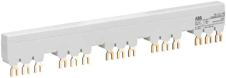 ABB 1SAM201916R1115 PS1-5-1-100 3-fasen verzamelrail voor 5 MS116 / MS132 met 1 HK/SK, IE=100A Verzamelrail Grijs 16 mm² 100 A 1 stuk(s)