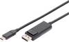 Digitus USB-C® / HDMI adapterski kabel USB-C® utikač, HDMI A utikač 2.00 m crna AK-300330-020-S sa zaštitom, dvostruko zaštićen USB-C® kabel za zaslon