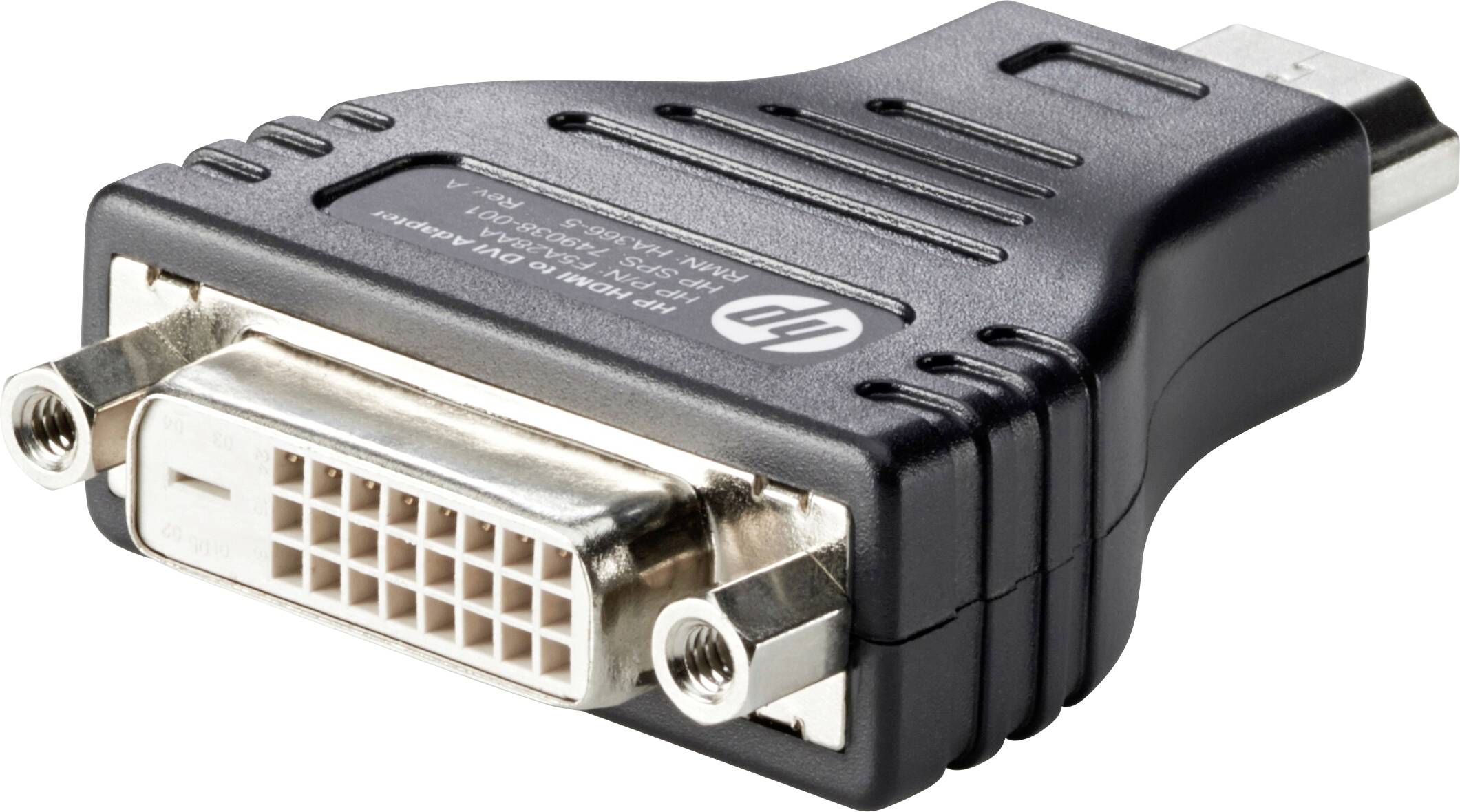 HP F5A28AA HDMI / DVI adapter [1x muški konektor HDMI - 1x ženski konektor DVI, 24 + 1 pol] crna