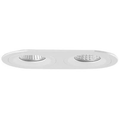 Bijeli LED stropni ugradbeni reflektor s dvije podesive žarulje, pogodan za rasvjetu interijera.