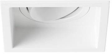 Pravokutni, bijeli stropni reflektor podesive leće, pogodan za usmjereno osvjetljenje unutarnjih prostora.
