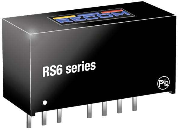 Utikač Recom RS6 serije, crućeg kućišta s više pinova, pogodan za elektroničku montažu i primjenu.