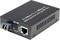 Medijski pretvarač s jednim SFP-utorom, 10/100Base-TX do 100Base-FX, prikazuje Ethernet i optičke priključke, status LED-ice sa strane.