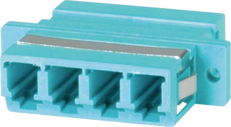 Plavi optički mrežni adapter s četiri priključka namijenjen spajanju optičkih kabela.
