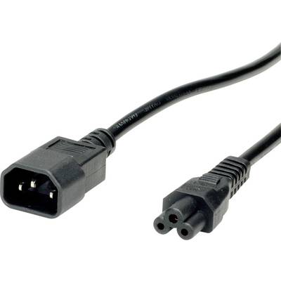 Crni mrežni kabel s dva različita utikača. Lijevo kvadratni utikač, desno okrugli trofazni utikač.