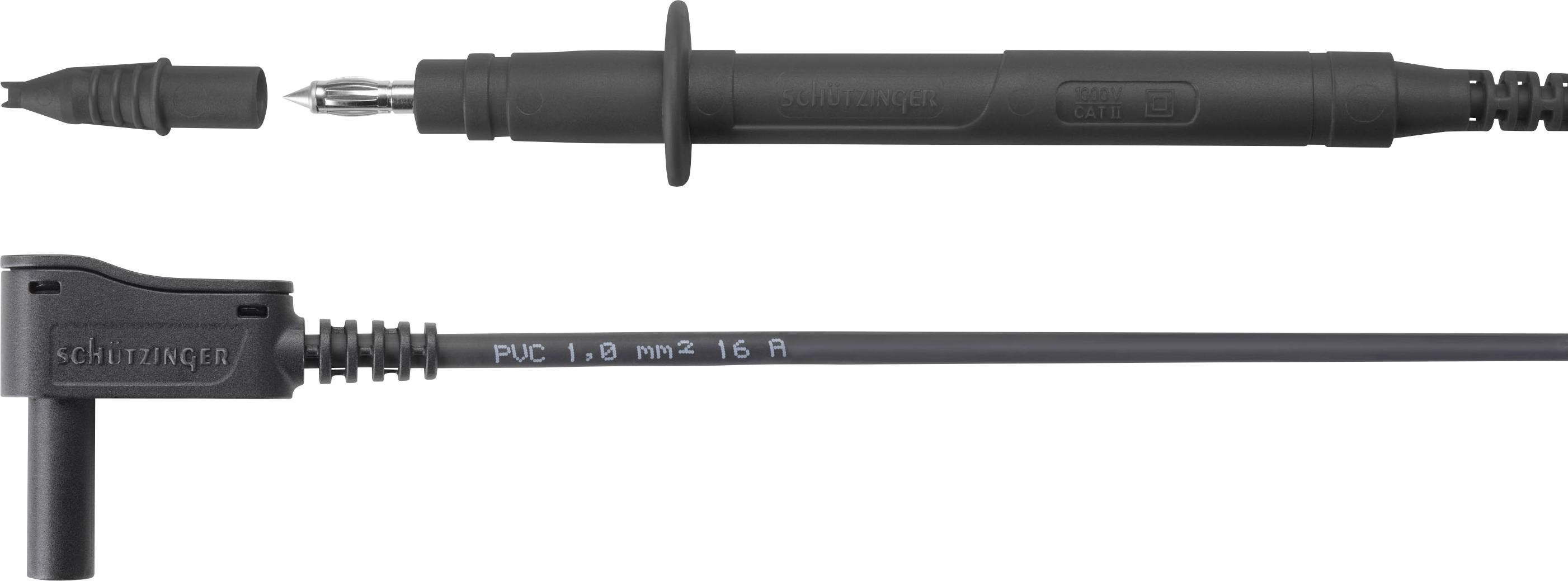 Schützinger SPL 7312 Ni / 1 / 100 / SW Veiligheidsmeetsnoer Stekker 4 mm Testpunt Zwart 1 stuk(s)