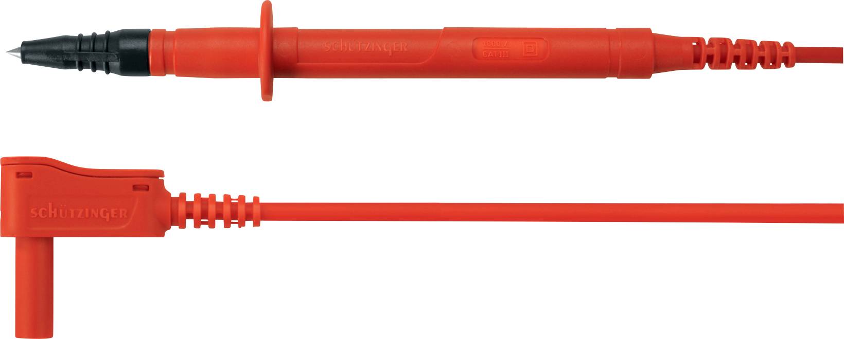 Schützinger Veiligheidsmeetsnoer Stekker 4 mm Testpunt 100.00 cm Rood 1 stuk(s)