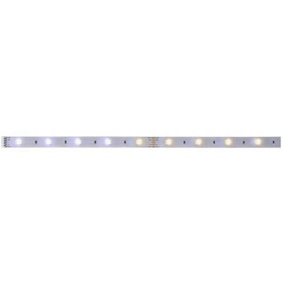 LED traka za osvjetljenje s naizmjenično postavljenim toplo-bijelim i hladno-bijelim svjetlima, ravnomjerno raspoređenim duž uskog traka.