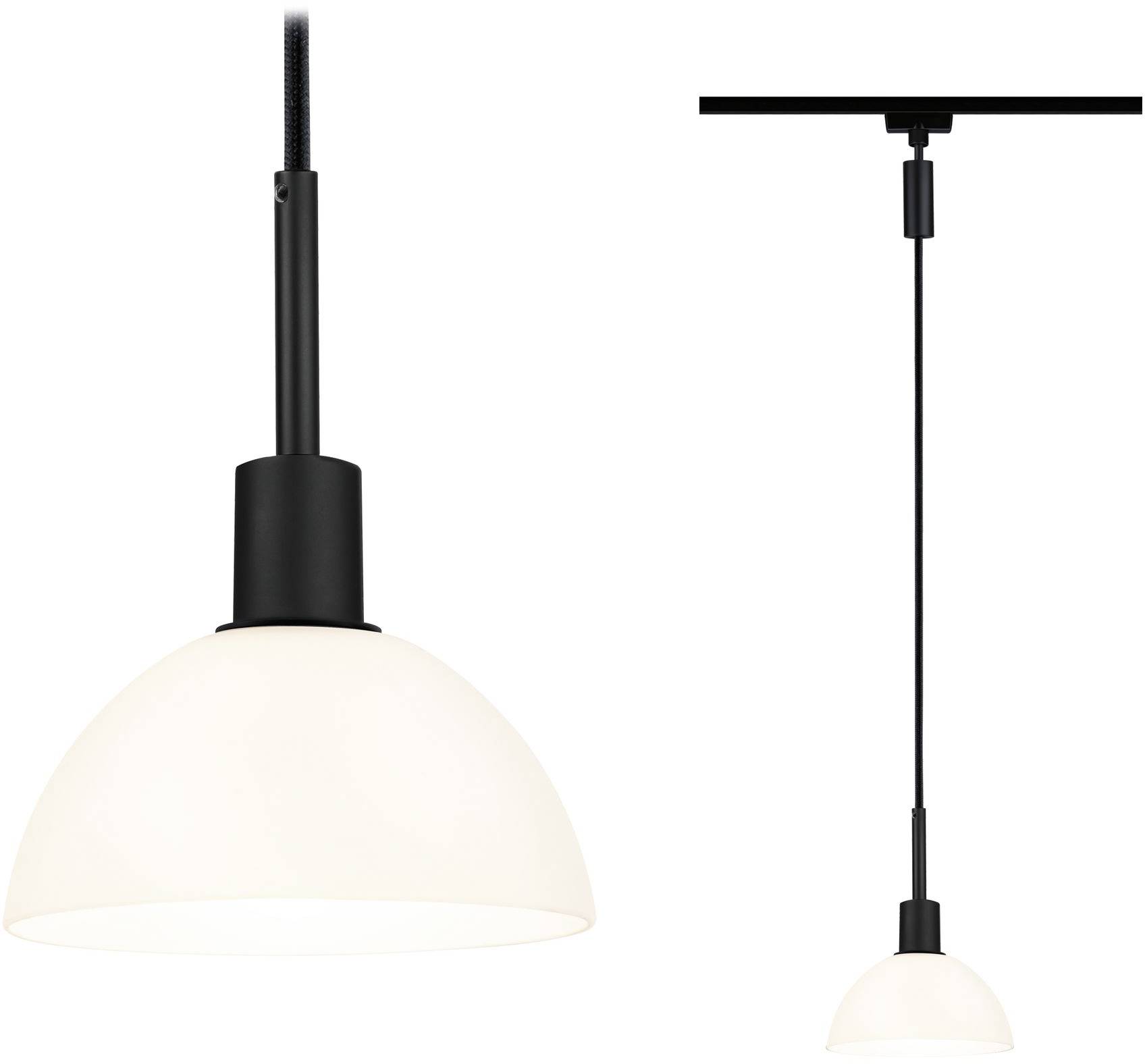 Paulmann Sarrasani Hanglamp URail E14 Zwart (mat), Opaal