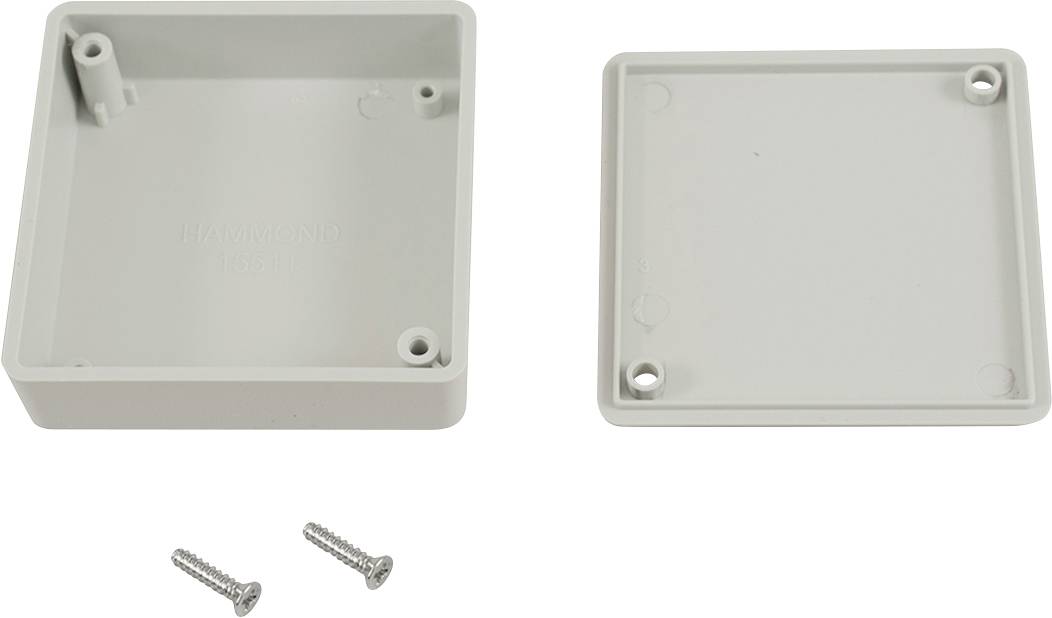 Hammond Electronics 1551TGY Universele behuizing 60 x 60 x 20 ABS Grijs 1 stuk(s)