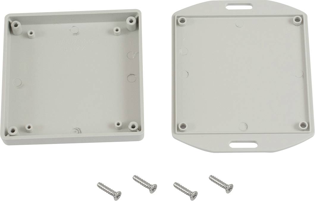 Hammond Electronics 1551XXFLGY Universele behuizing 80 x 80 x 15 ABS Grijs 1 stuk(s)