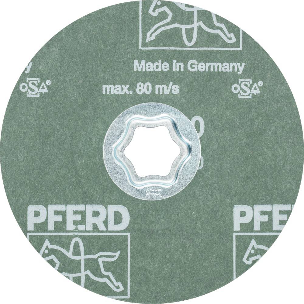 Brusni disk s natpisom 'Made in Germany, max. 80 m/s', logom Pferd-a, središnjom metalnom otvorom.