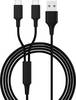 Smrter USB kabel za punjenje USB 2.0 USB-A utikač, USB-C® utikač 1.20 m crna Tekstilni plašt SMRTER_HYDRA_DUO_C_BK
