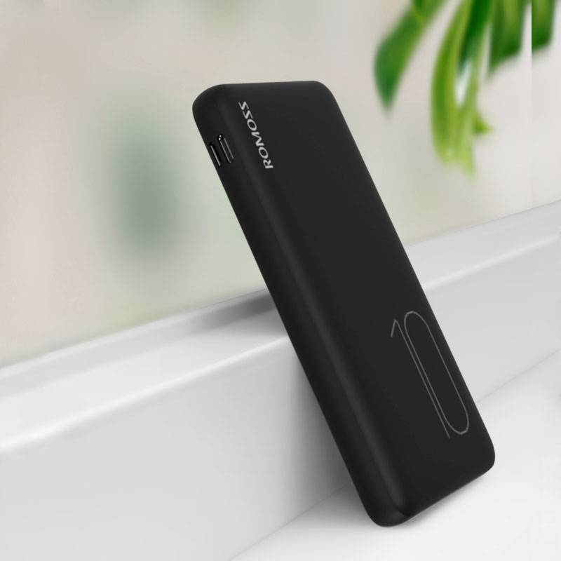 Romoss PSP10 powerbank (rezervna baterija) 10000 mAh Fast Charge Li-Ion crna prikaz statusa-1