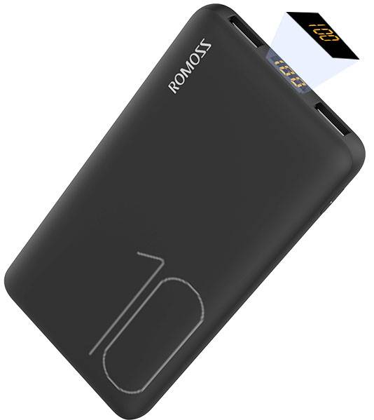 Romoss PSP10 powerbank (rezervna baterija) 10000 mAh Fast Charge Li-Ion crna prikaz statusa-2