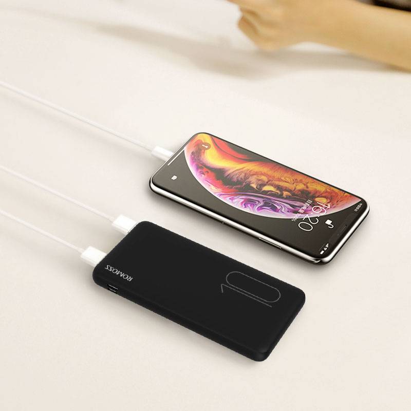 Romoss PSP10 powerbank (rezervna baterija) 10000 mAh Fast Charge Li-Ion crna prikaz statusa-3