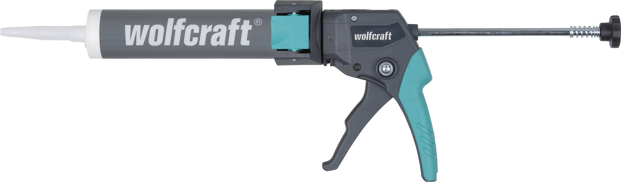 Pištolj za krtače sive boje s crnom ručkom, marke 'wolfcraft'.