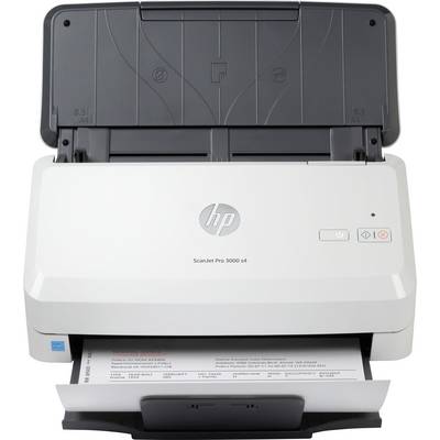 HP skener, model ScanJet Pro 3000 s4, skenira dokument. Uređaj je u bijeloj i crnoj boji.