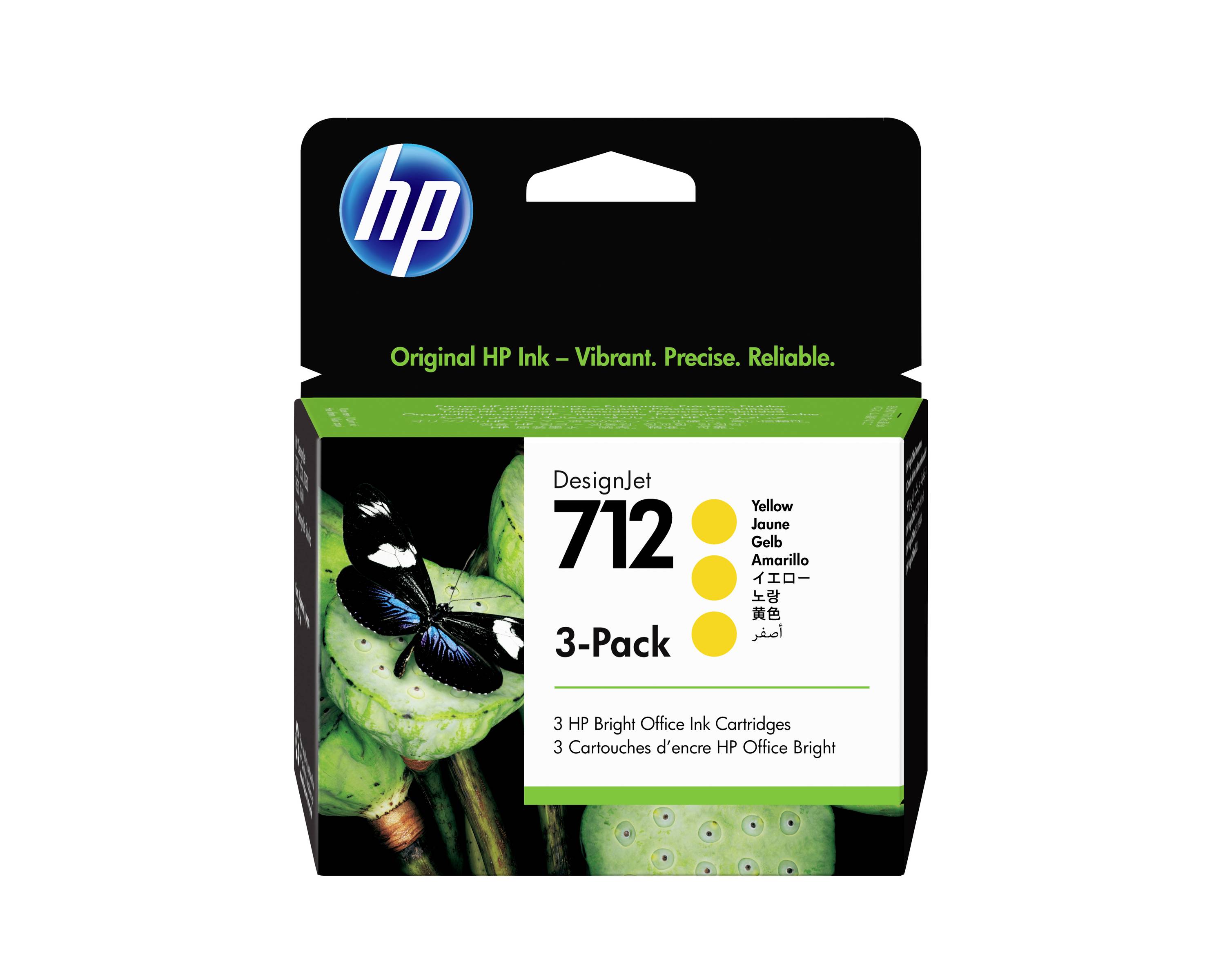 HP tinta 712 original 3-dijelno pakiranje žut 3ED79A