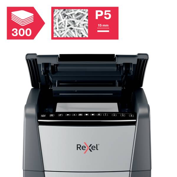Rexel Optimum AutoFeed+ 300M uništavač dokumenata 300 list mikro rezanje 2 x 15 mm P-5 60 l Uništava također uredske spa-5
