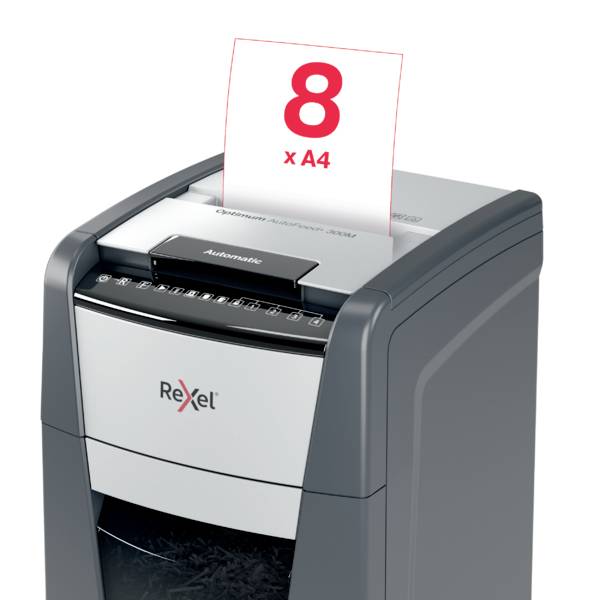 Rexel Optimum AutoFeed+ 300M uništavač dokumenata 300 list mikro rezanje 2 x 15 mm P-5 60 l Uništava također uredske spa-10