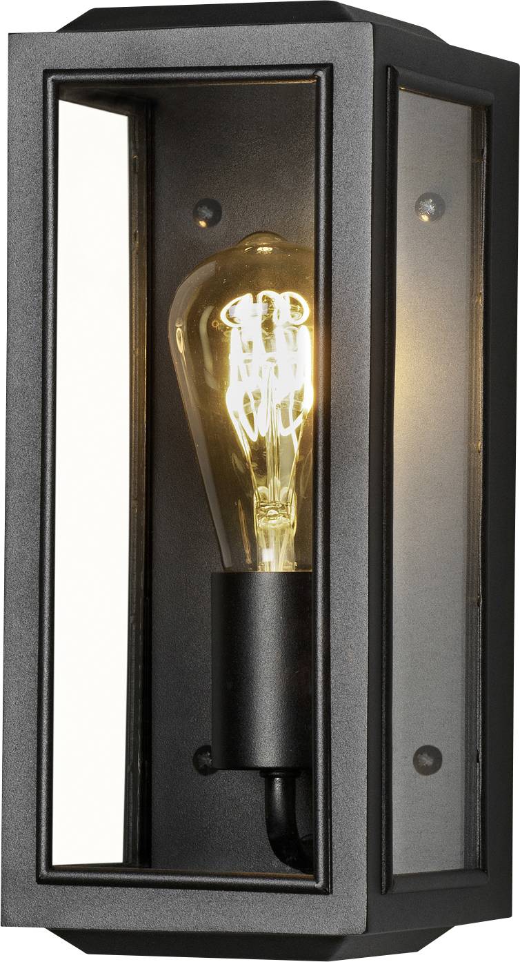 Konstsmide Carpi 7348-750 Buitenlamp (wand), Wandlamp Spaarlamp, Gloeilamp, LED E27 Zwart