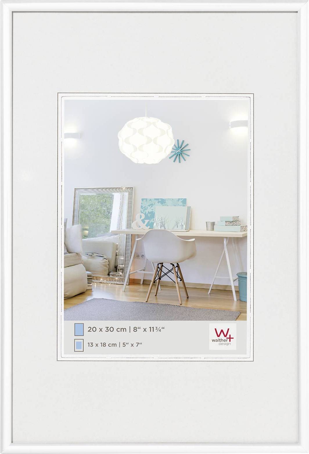 walther+ design KV030W Wissellijst Papierformaat: 20 x 30 cm (b x h) 20 cm x 30 cm Wit