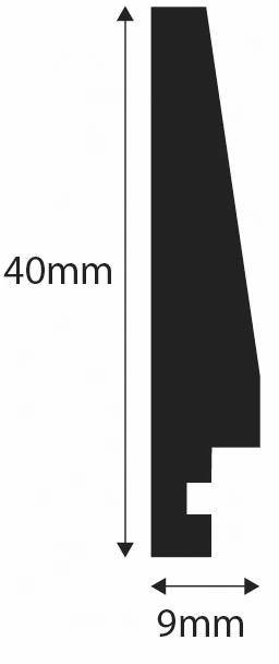 Shematski prikaz profila s dimenzijama od 40 mm u visini i 9 mm u širini.