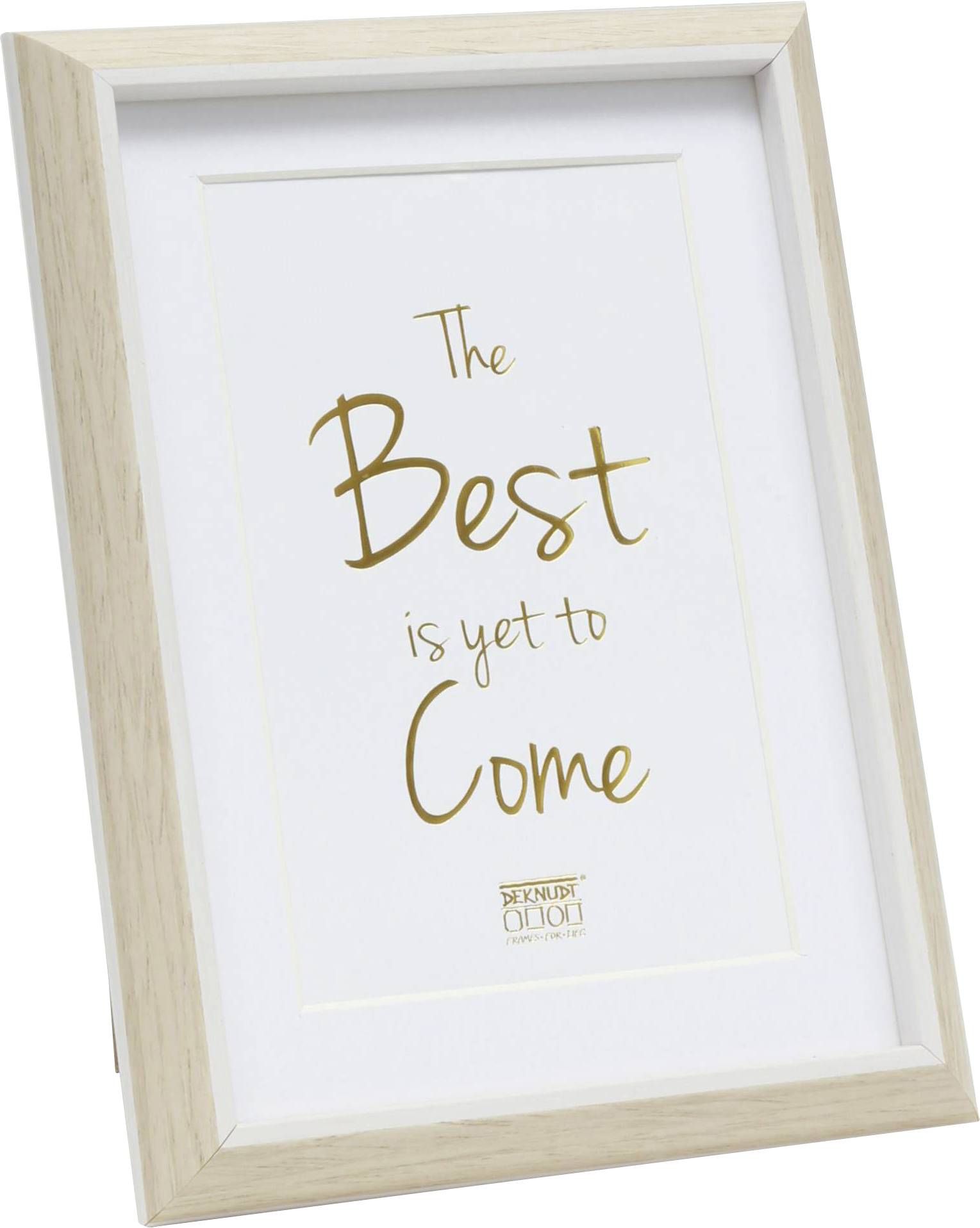 Okvir sa citatom 'The best is yet to come' zlatnim slovima.