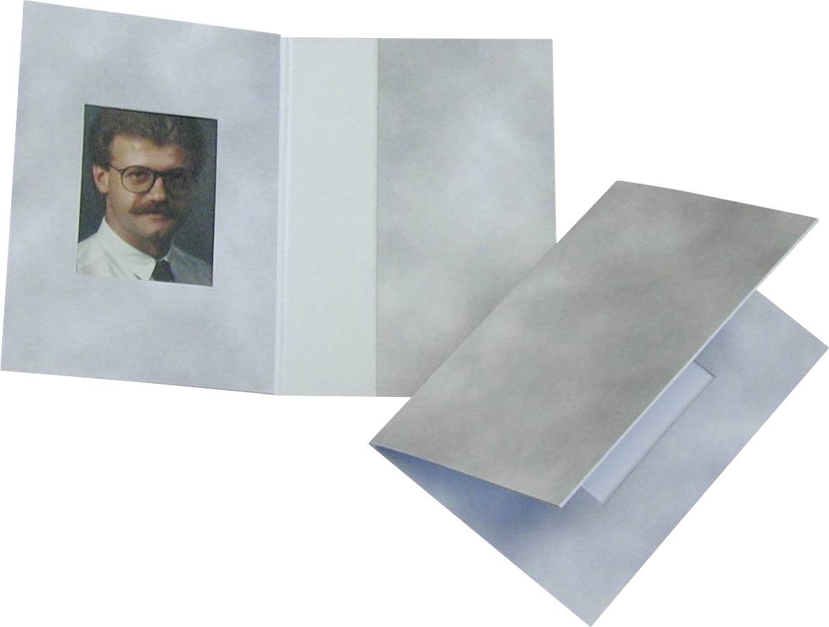 Dvije sive fascikle, jedna otvorena, a druga zatvorena, s prostorom za fotografiju i dokumente. Portretna snimka prikazuje osobu u lijevoj fascikli.