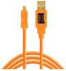 Tether Tools USB kabel USB 2.0 USB-Mini-B utikač, USB-A utikač 4.60 m narančasta s feritnom jezgrom CU8015-ORG